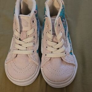 Kids High-Top Vans in Pink and Blue